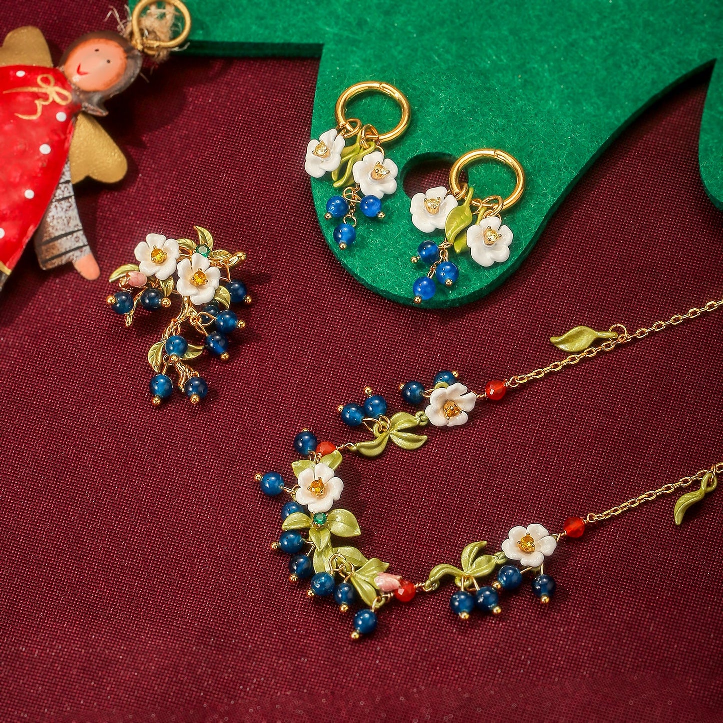 Blueberry Flower Earrings