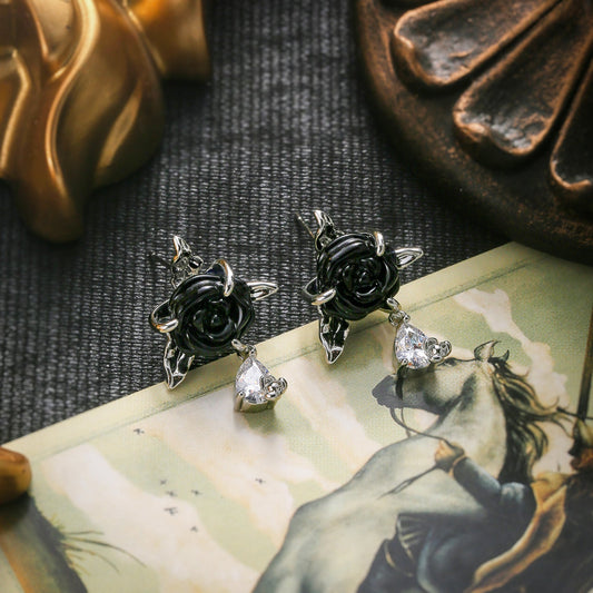 Black Rose Earrings