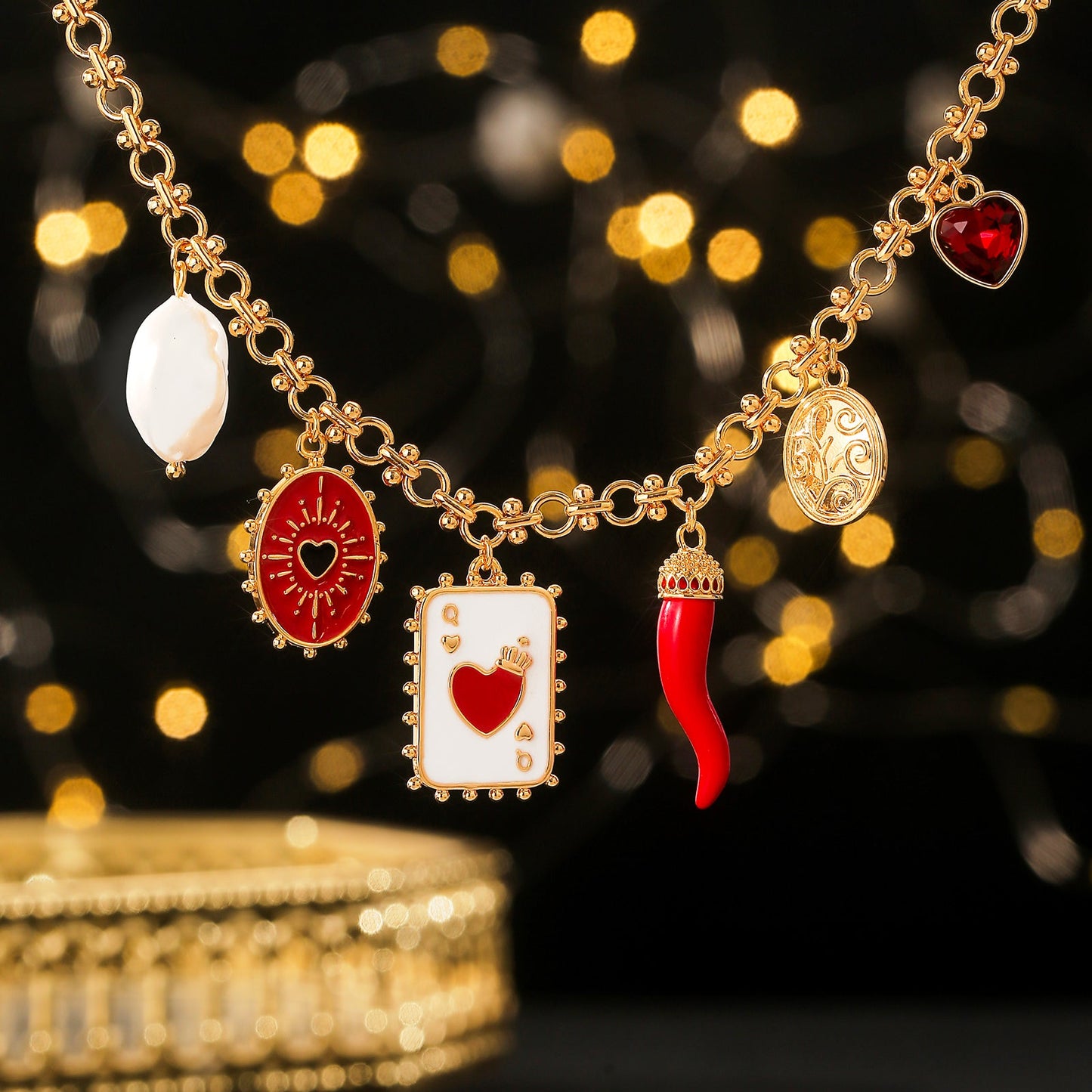 Queen's Card Charm Necklace