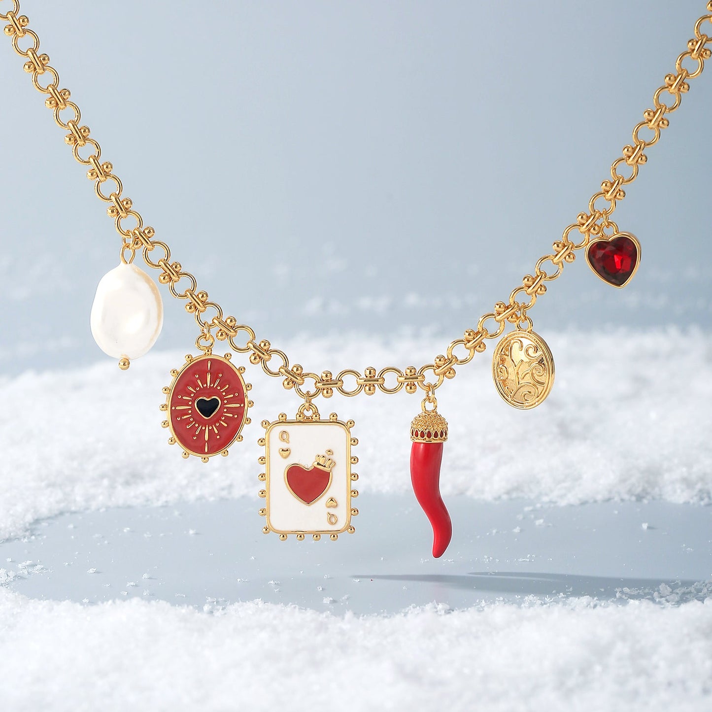 Queen's Card Charm Necklace