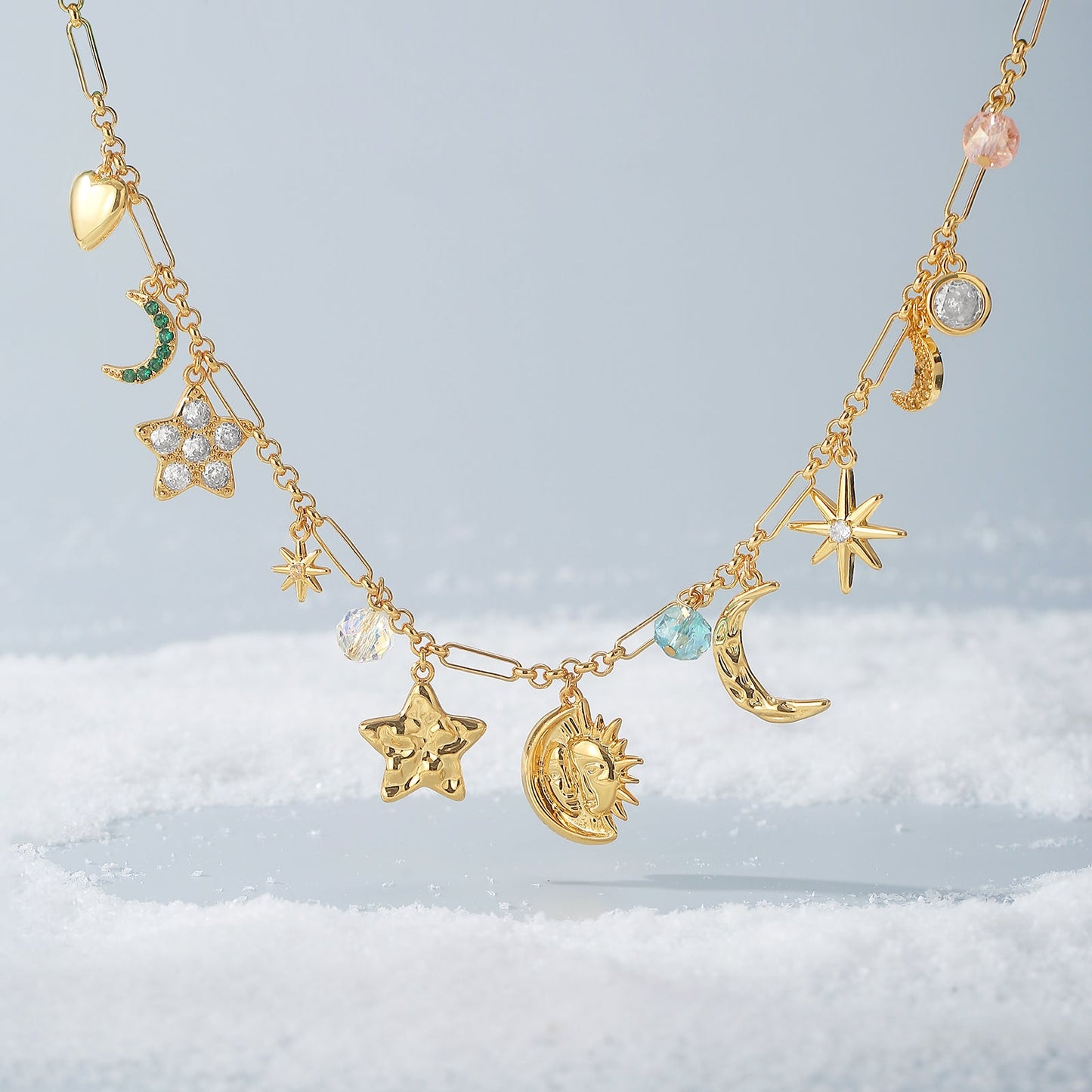 Moon Star Charm Necklace