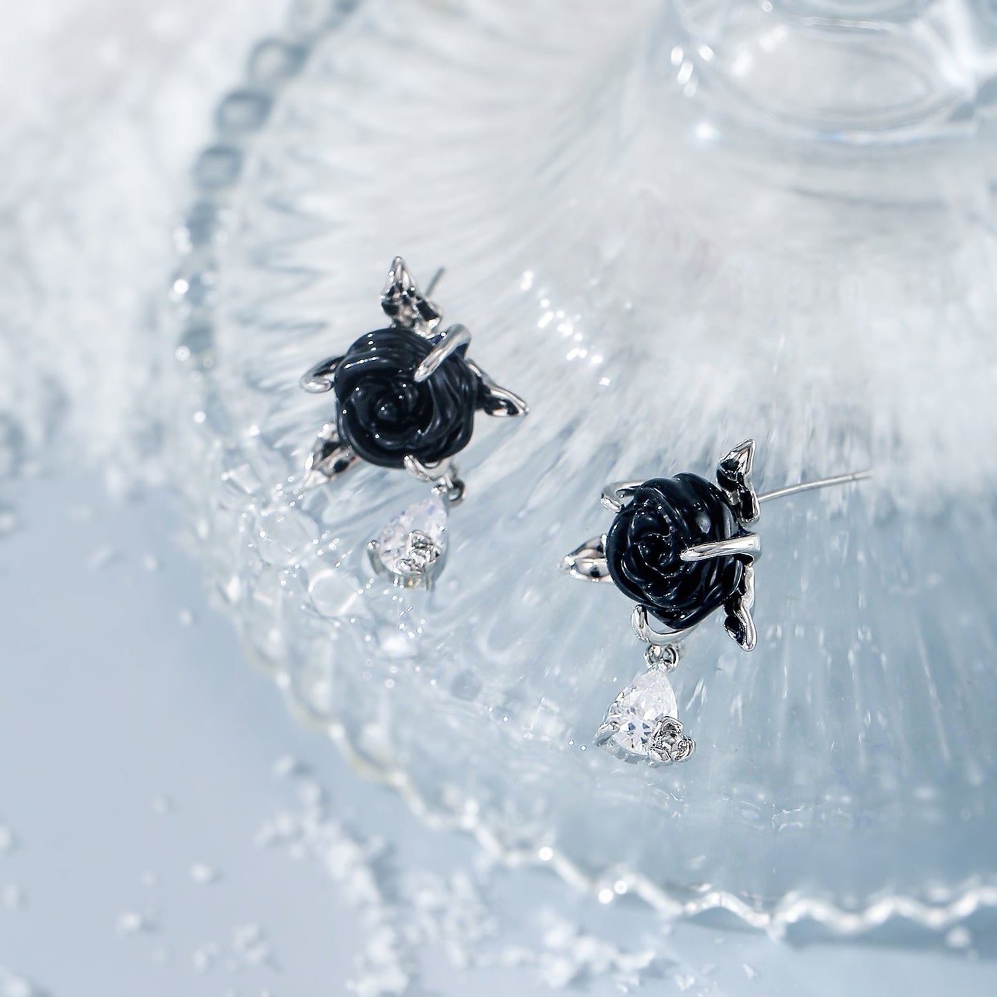 Black Rose Earrings