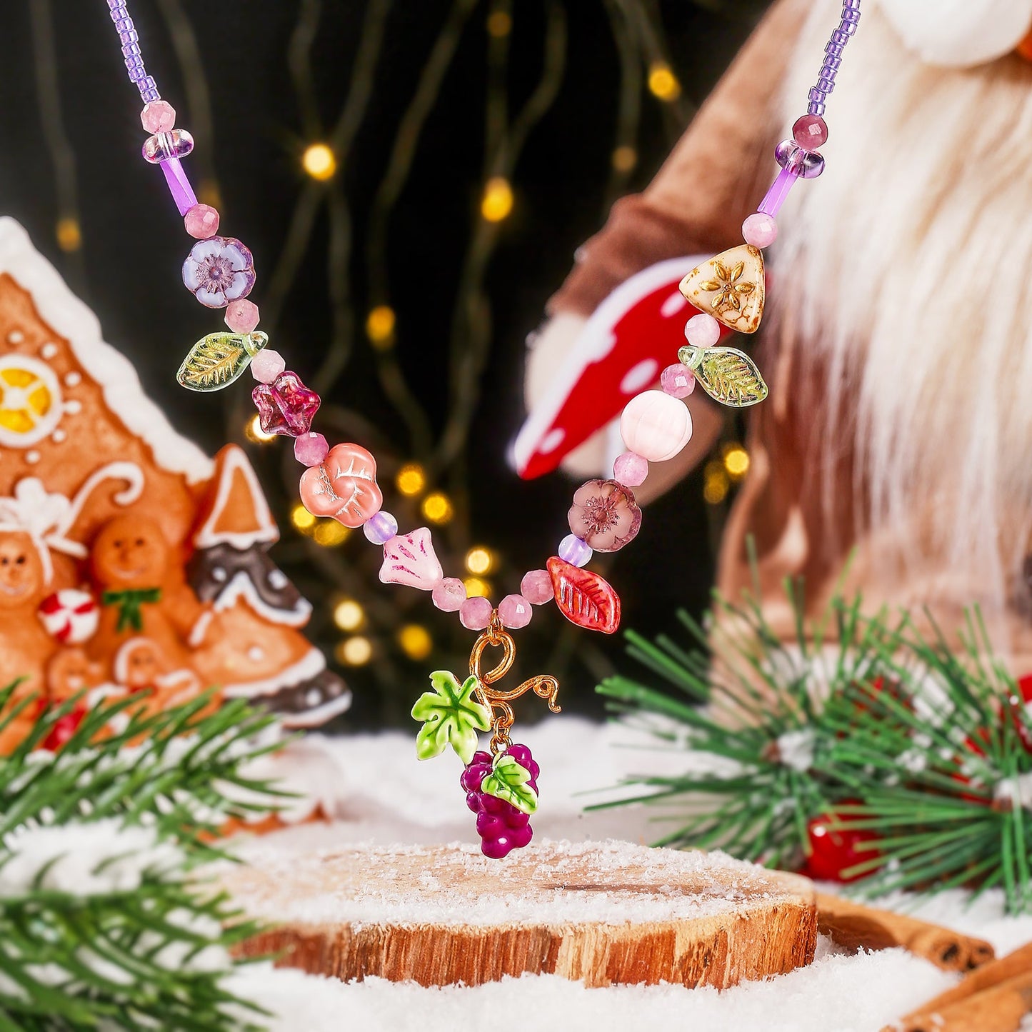 Czech Bead Grape Necklace