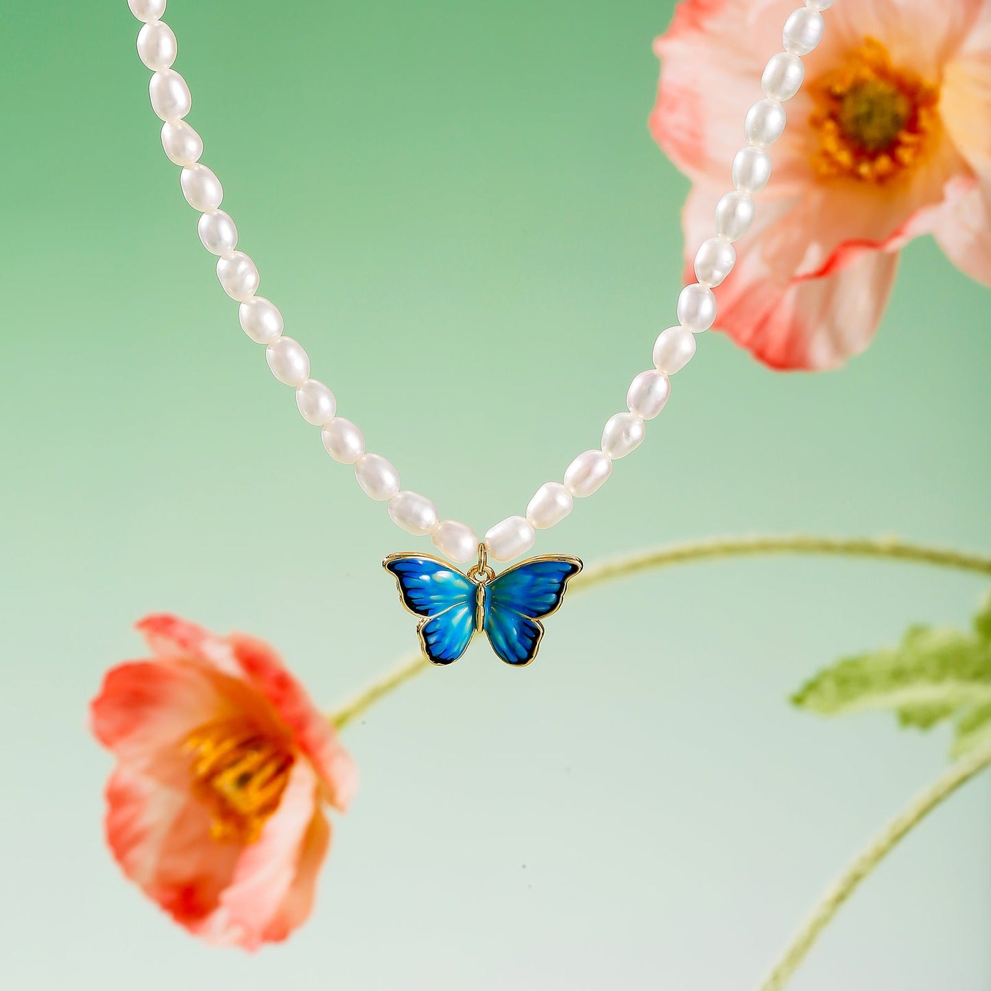 Butterfly Pearl Necklace