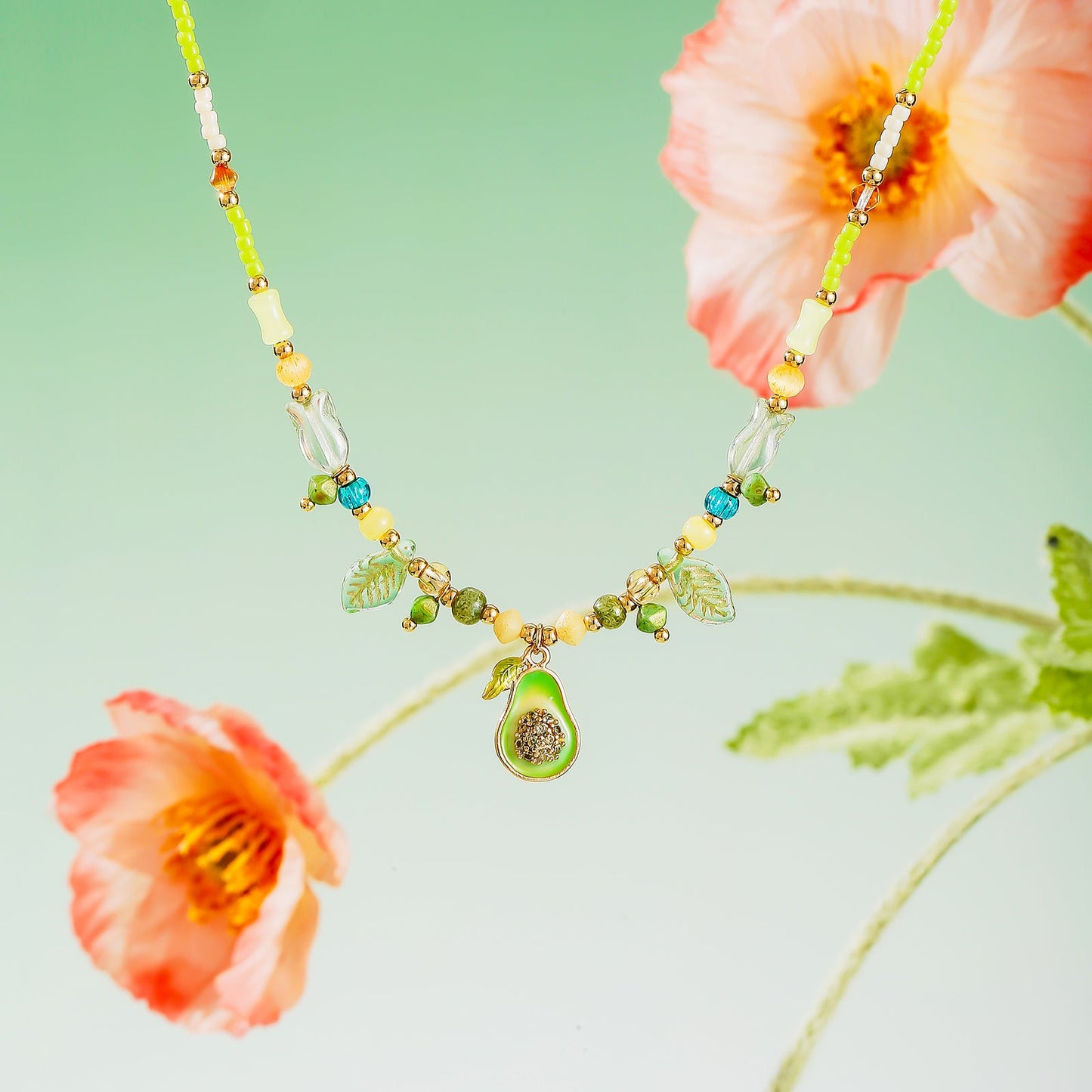 Avocado Bead Necklace