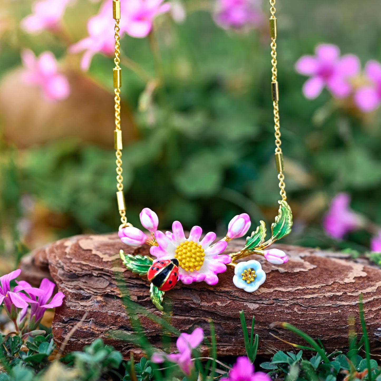Daisy Ladybug Necklace