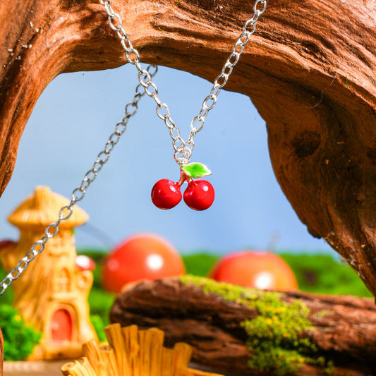 Silver Cherry Necklace