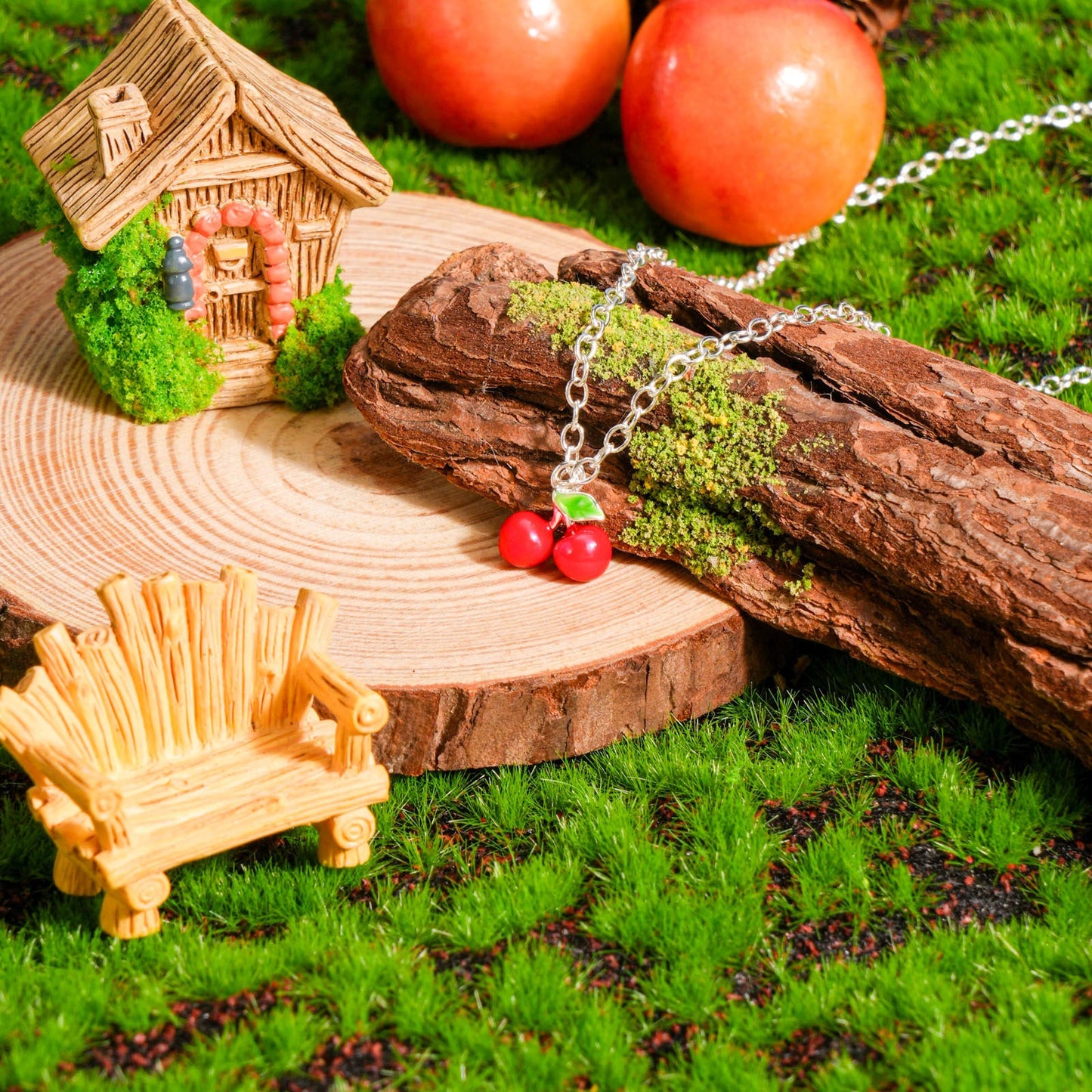 Silver Cherry Necklace