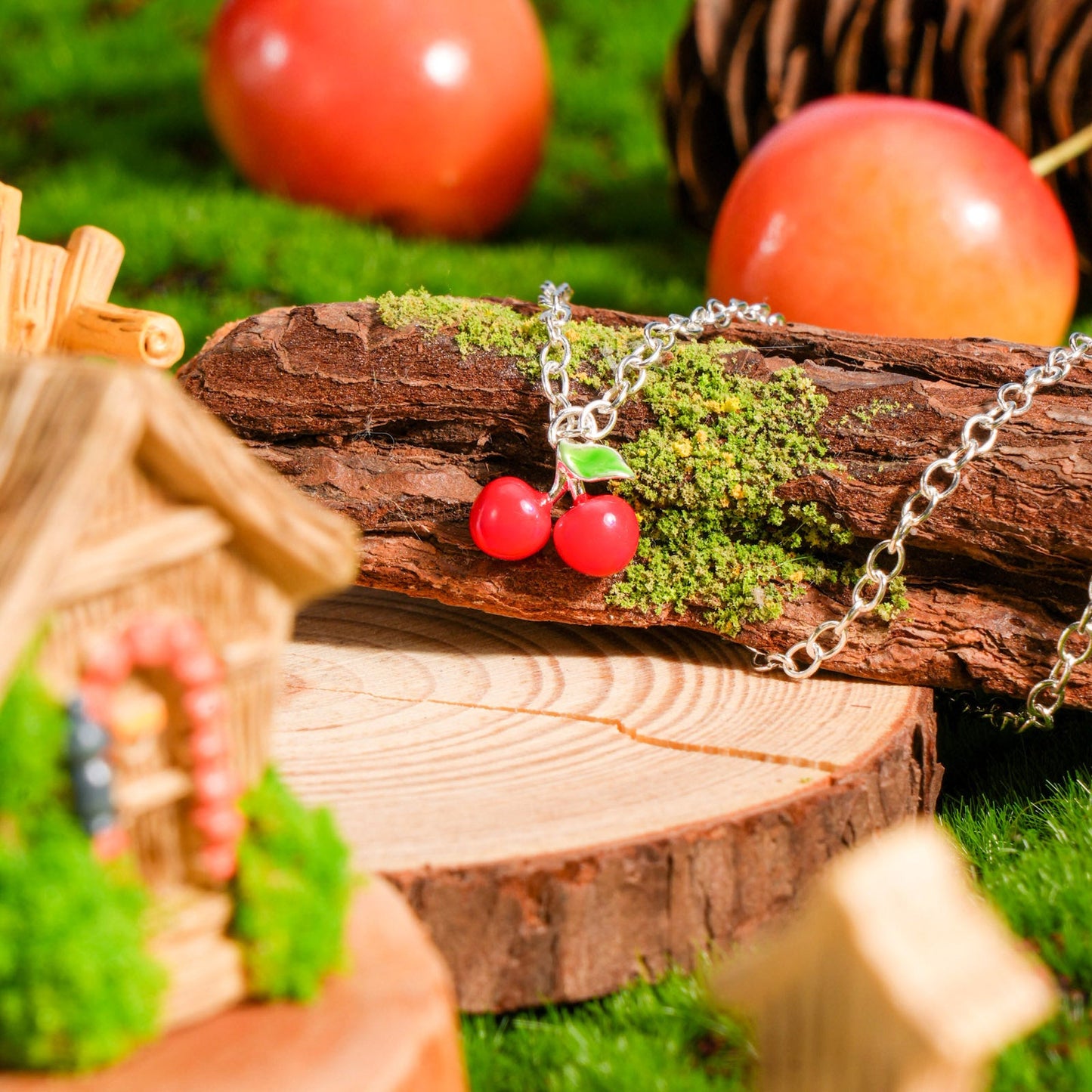 Silver Cherry Necklace