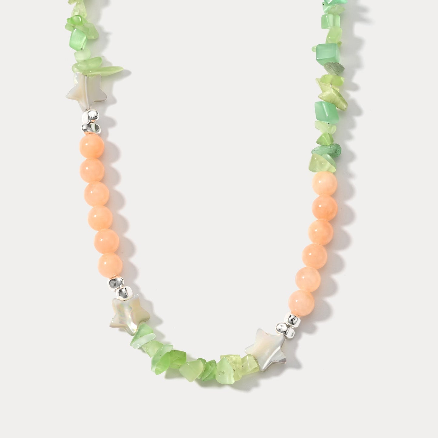 Star Peridot Chip Bead Necklace