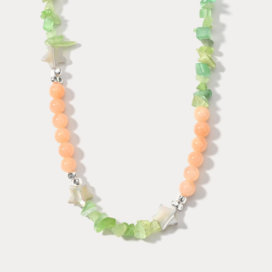 Star Peridot Chip Bead Necklace