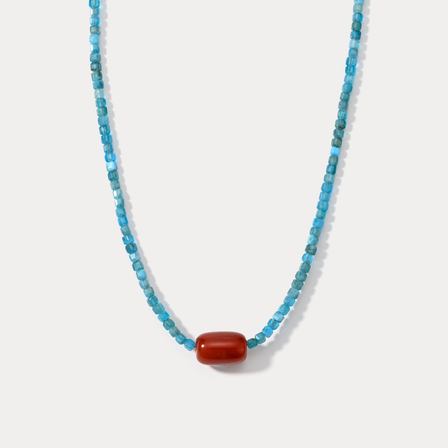 Blue Apatite Seed Beaded Necklace