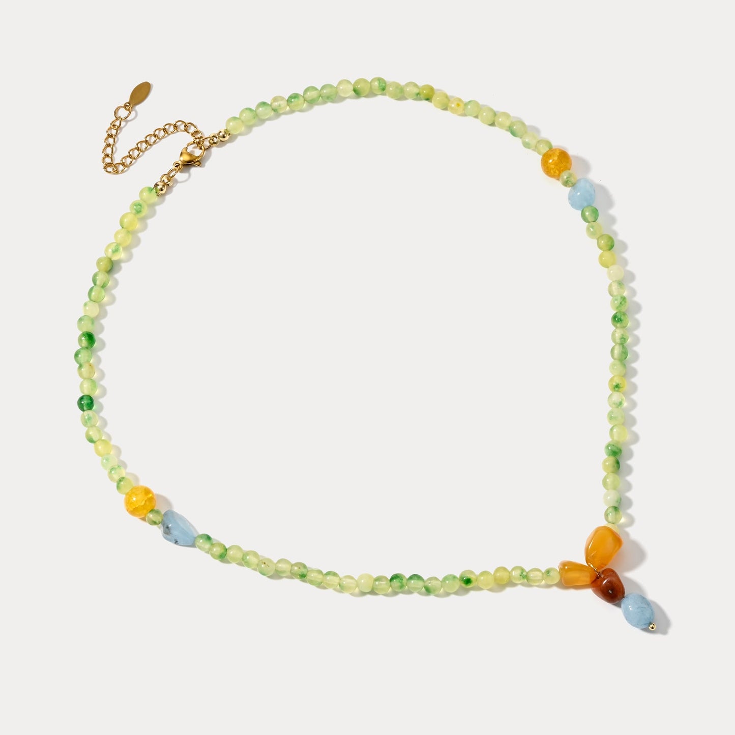 Natural Green Peridot Beaded Necklace