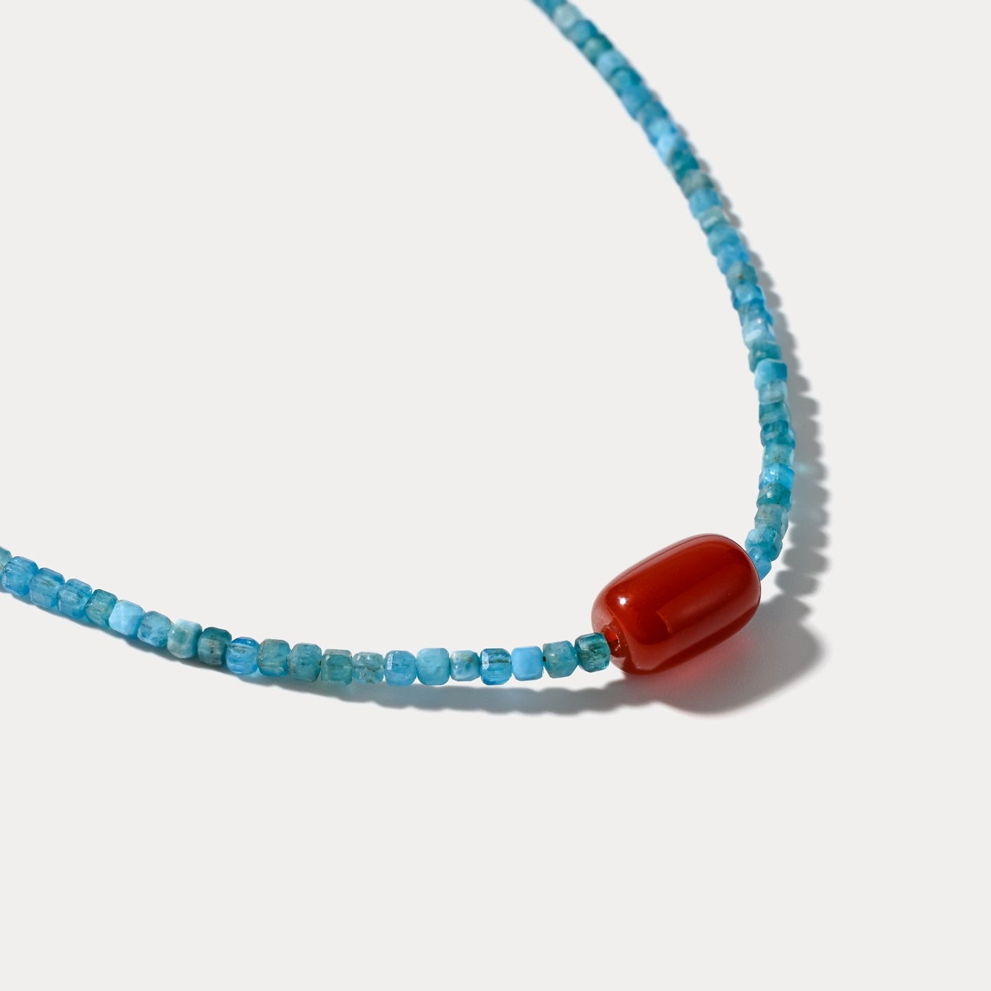 Blue Apatite Seed Beaded Necklace