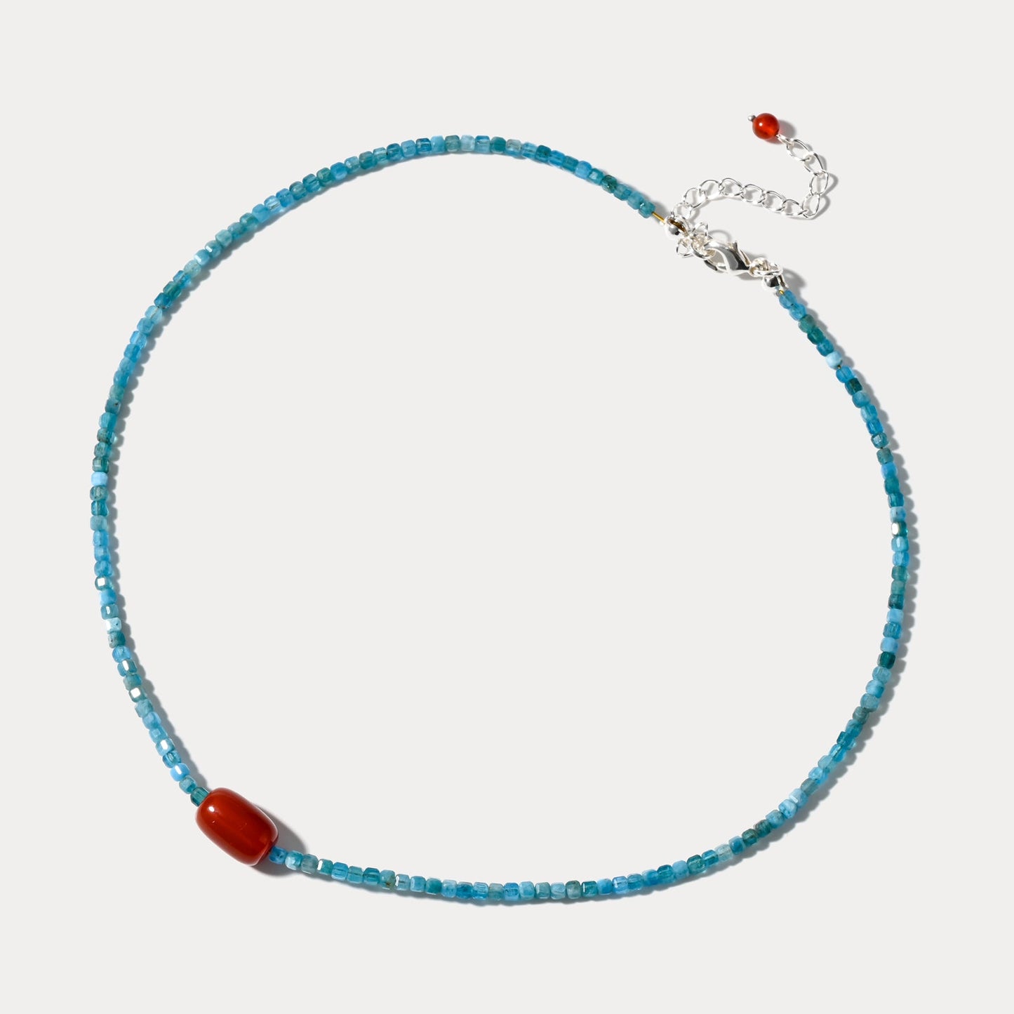 Blue Apatite Seed Beaded Necklace