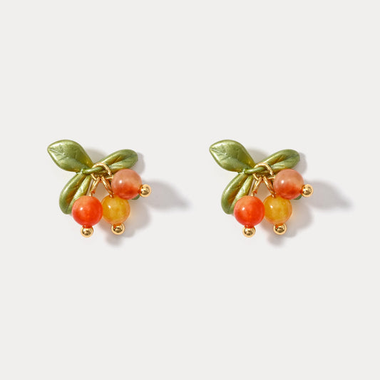 Orange Berry Earrings