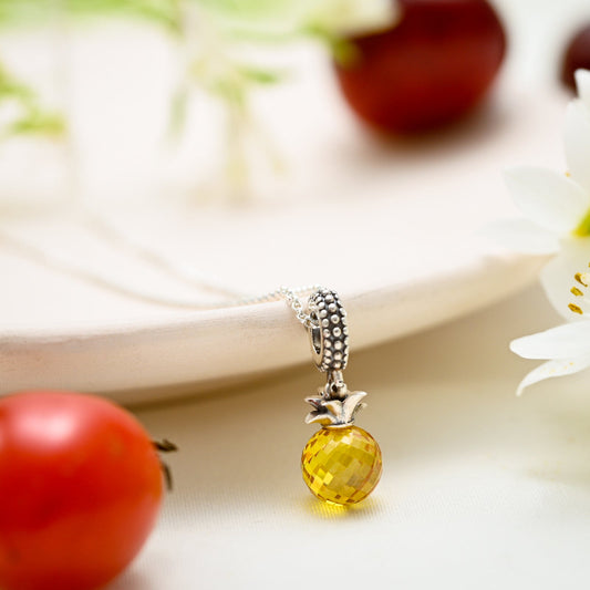 Silver Pineapple Pendant Necklace