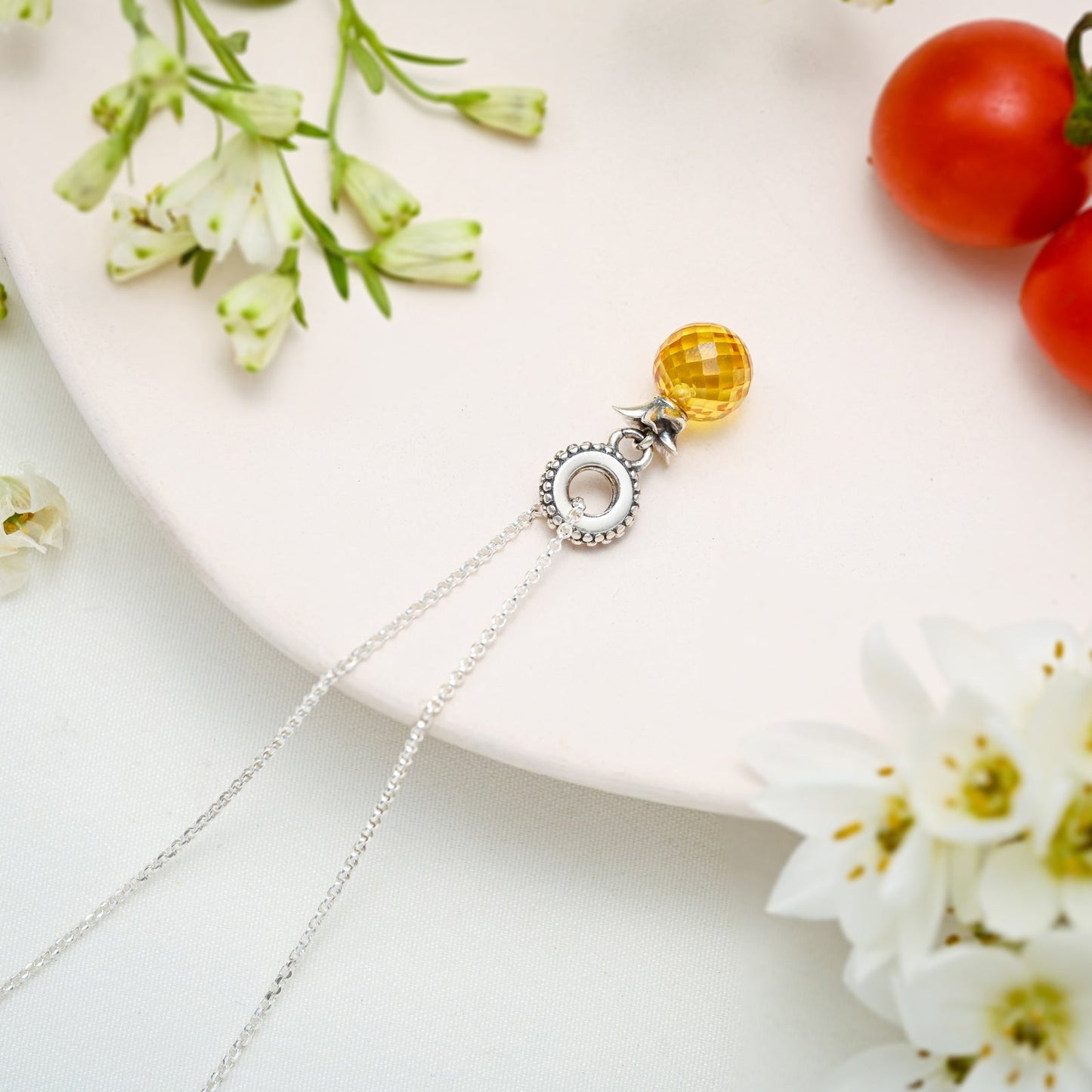 Silver Pineapple Pendant Necklace