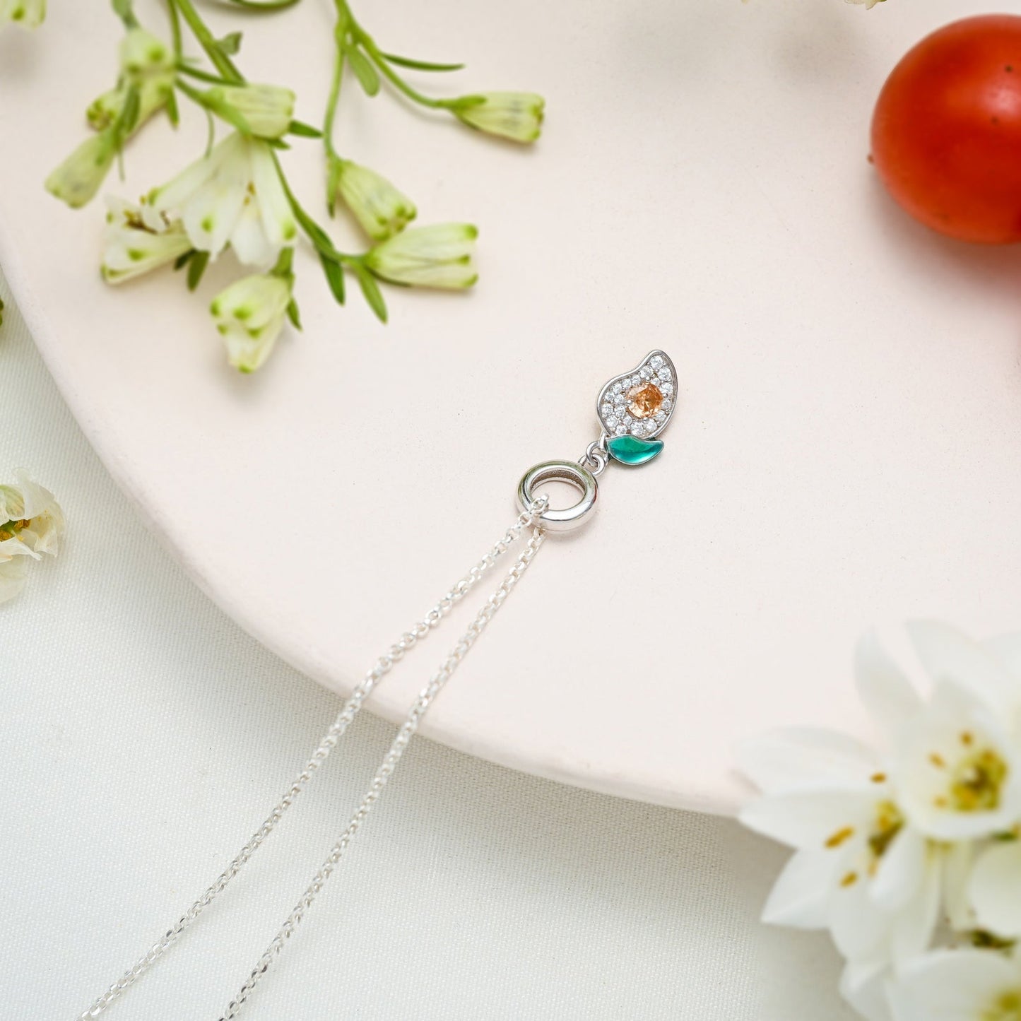 Silver Mango Pendant Necklace