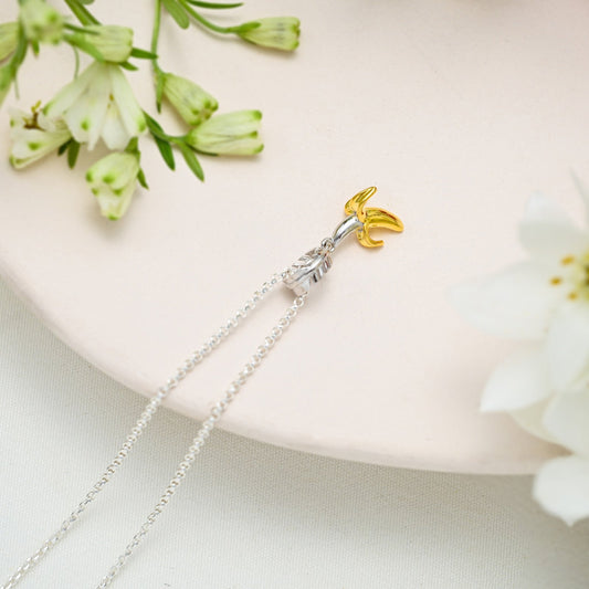 Silver Banana Pendant Necklace