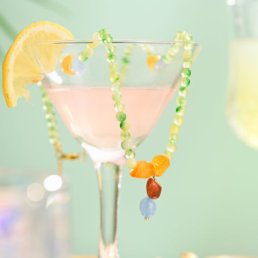 Natural Green Peridot Beaded Necklace