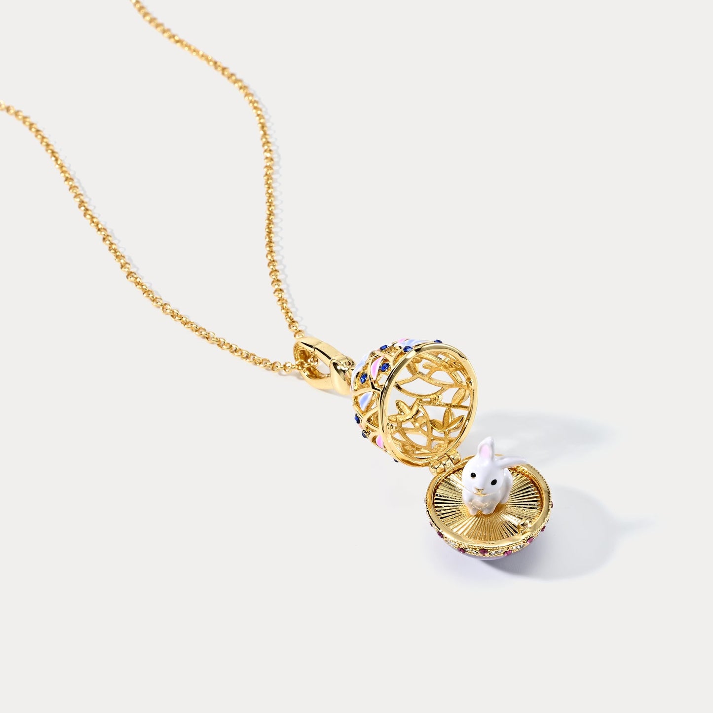 Rabbit Egg Locket Necklace