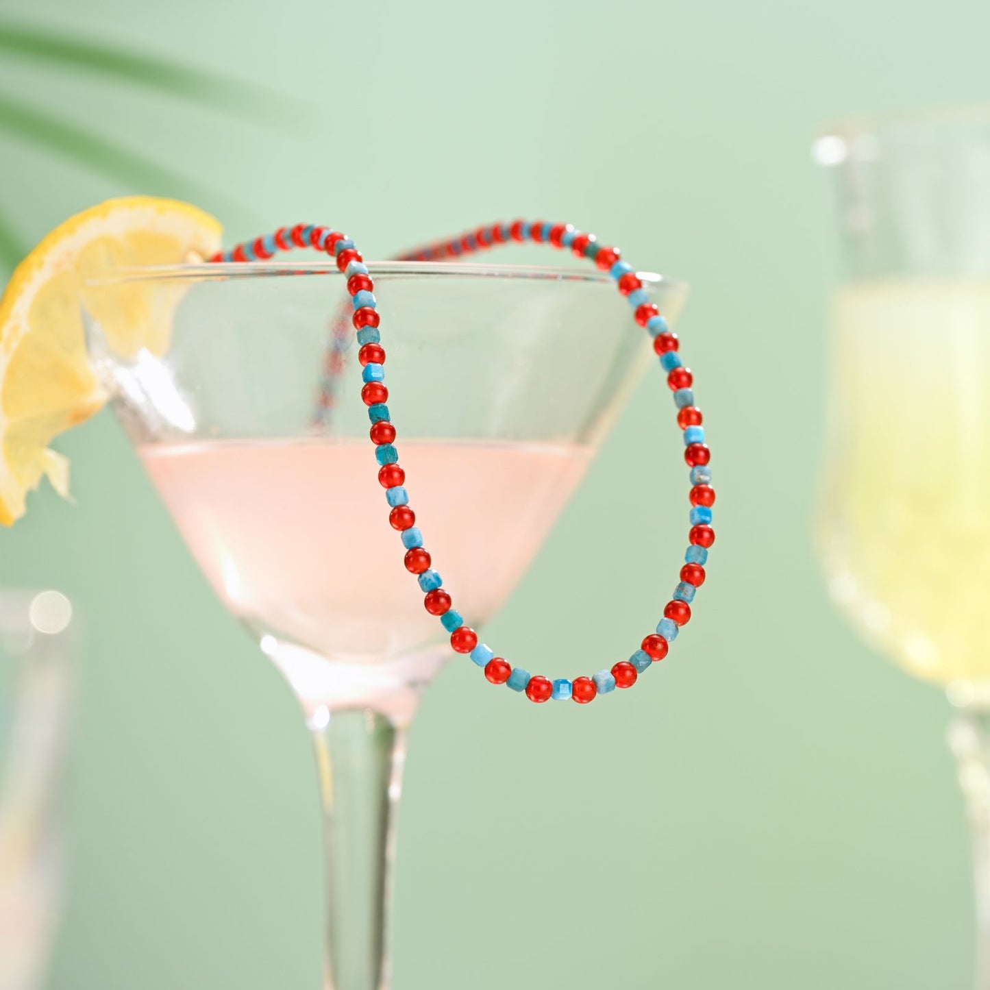 Red Agate Seed bead Necklace