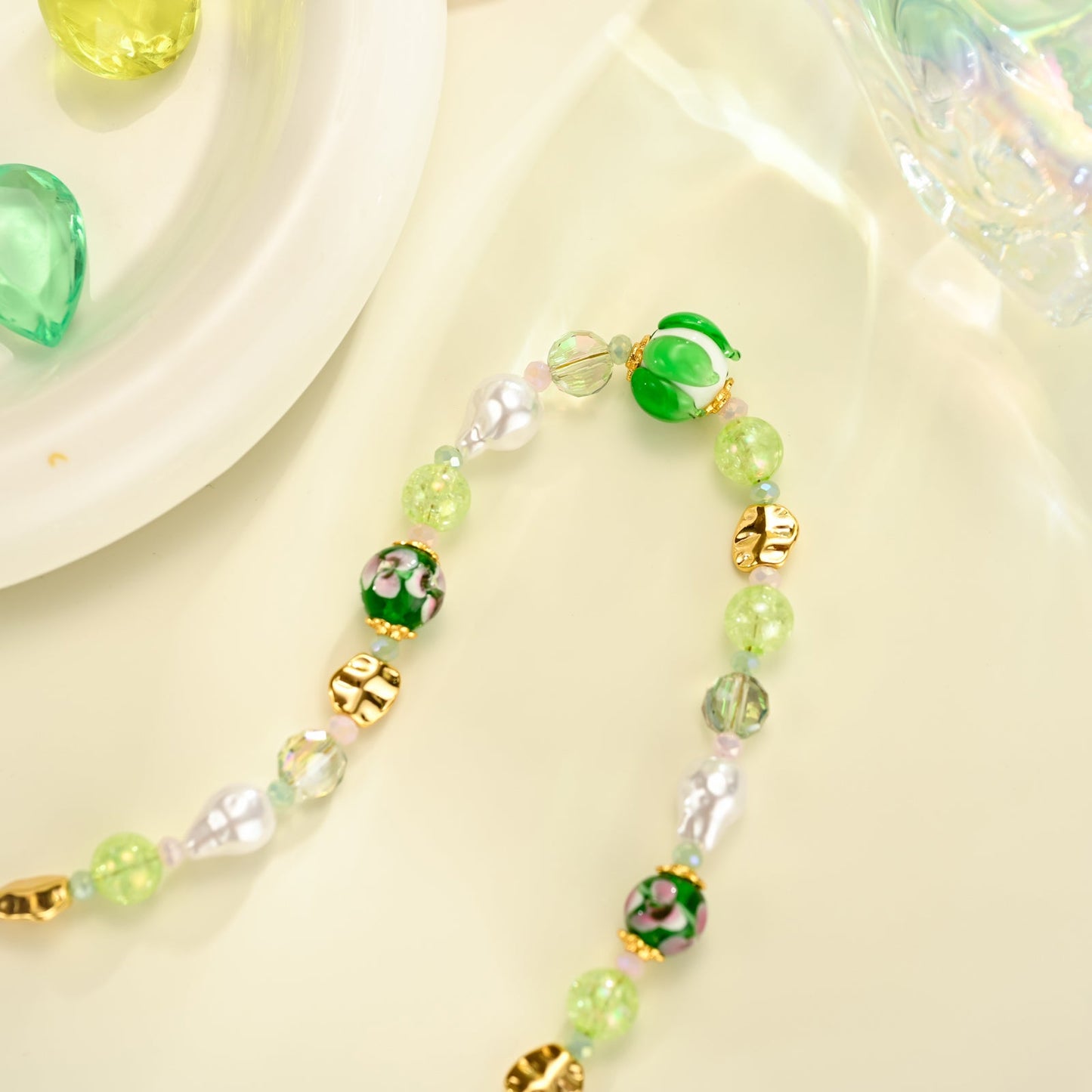 Lotus Pearl Beaded Necklace