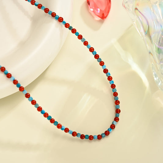 Red Agate Seed bead Necklace