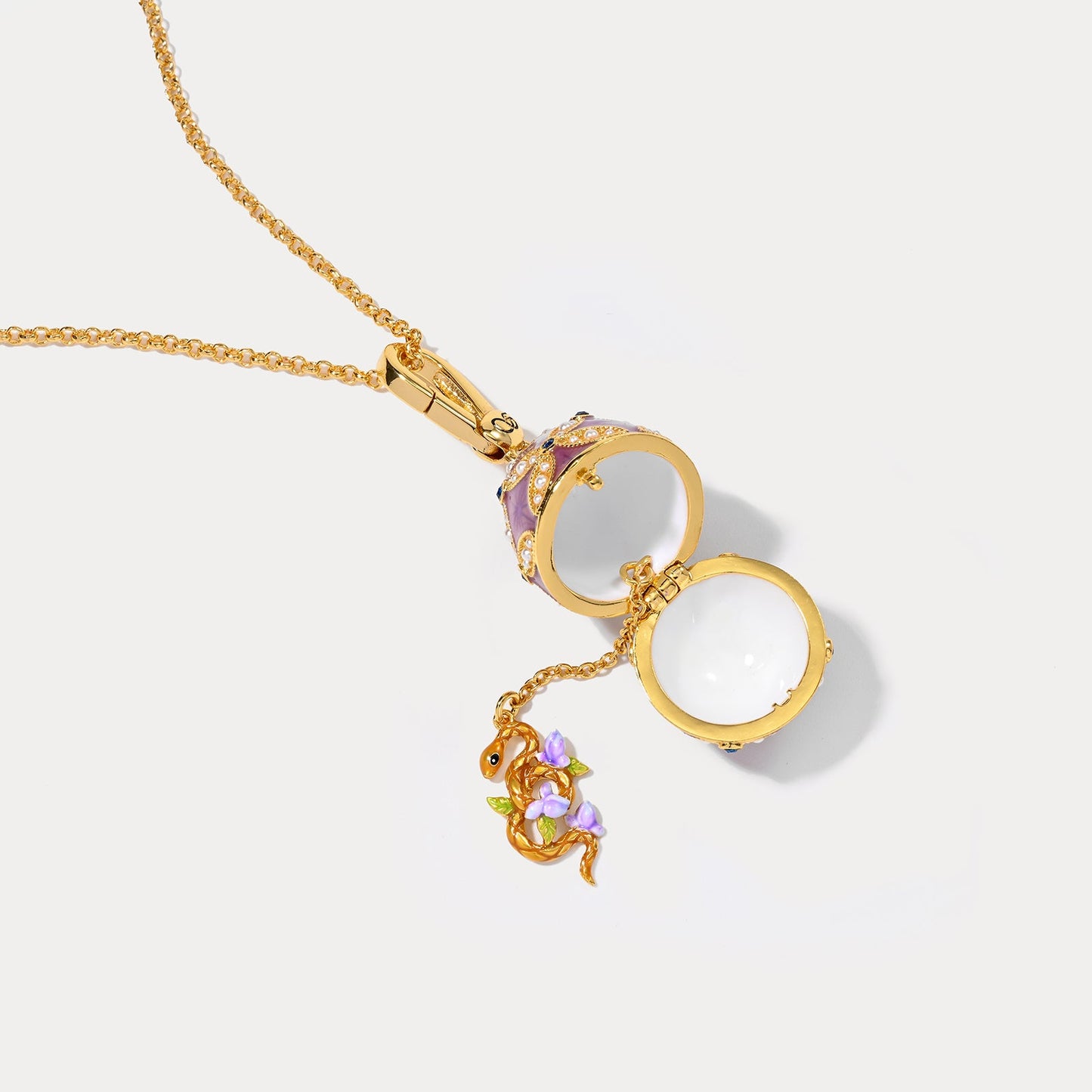 Snake Egg Locket Necklace