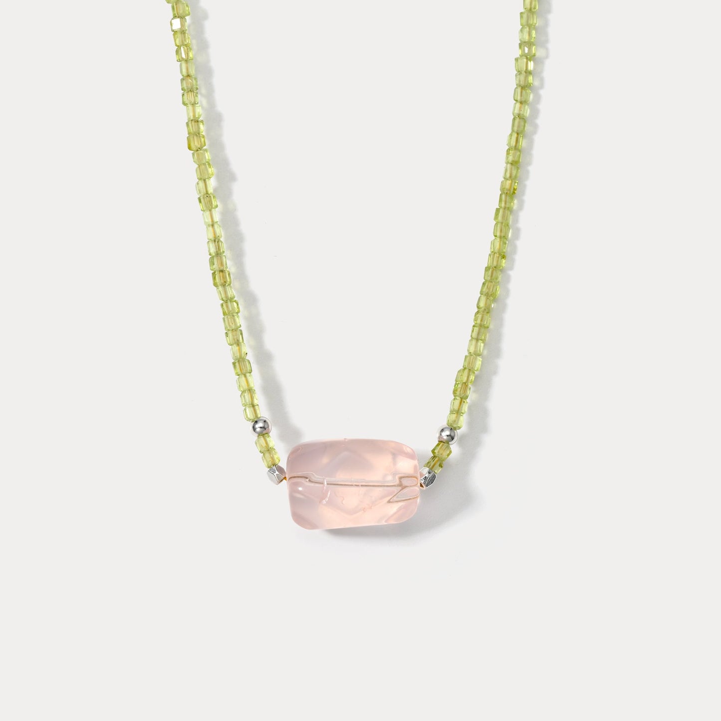 Pink Cubic Crystal Necklace