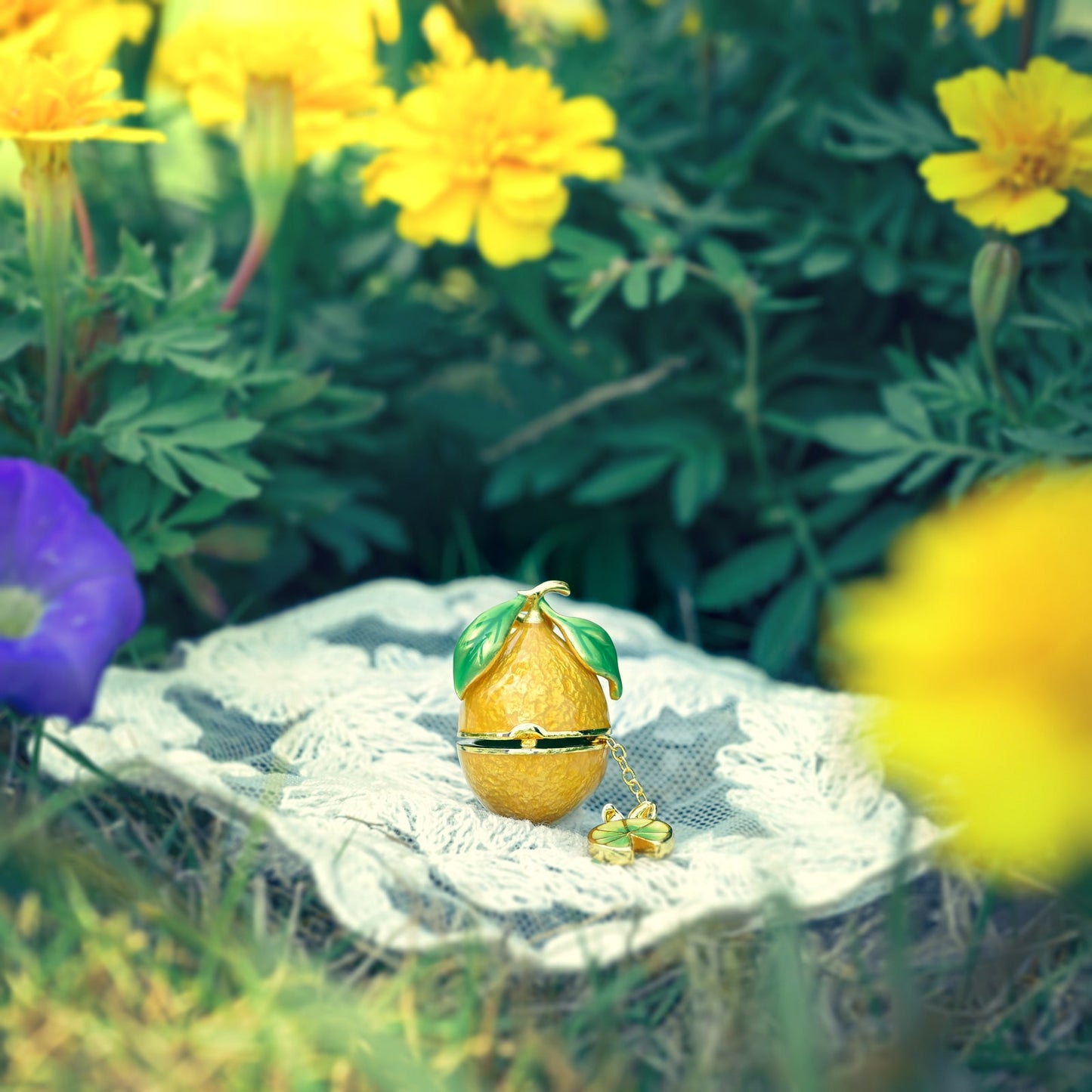 Lemon Locket Pendant Necklace