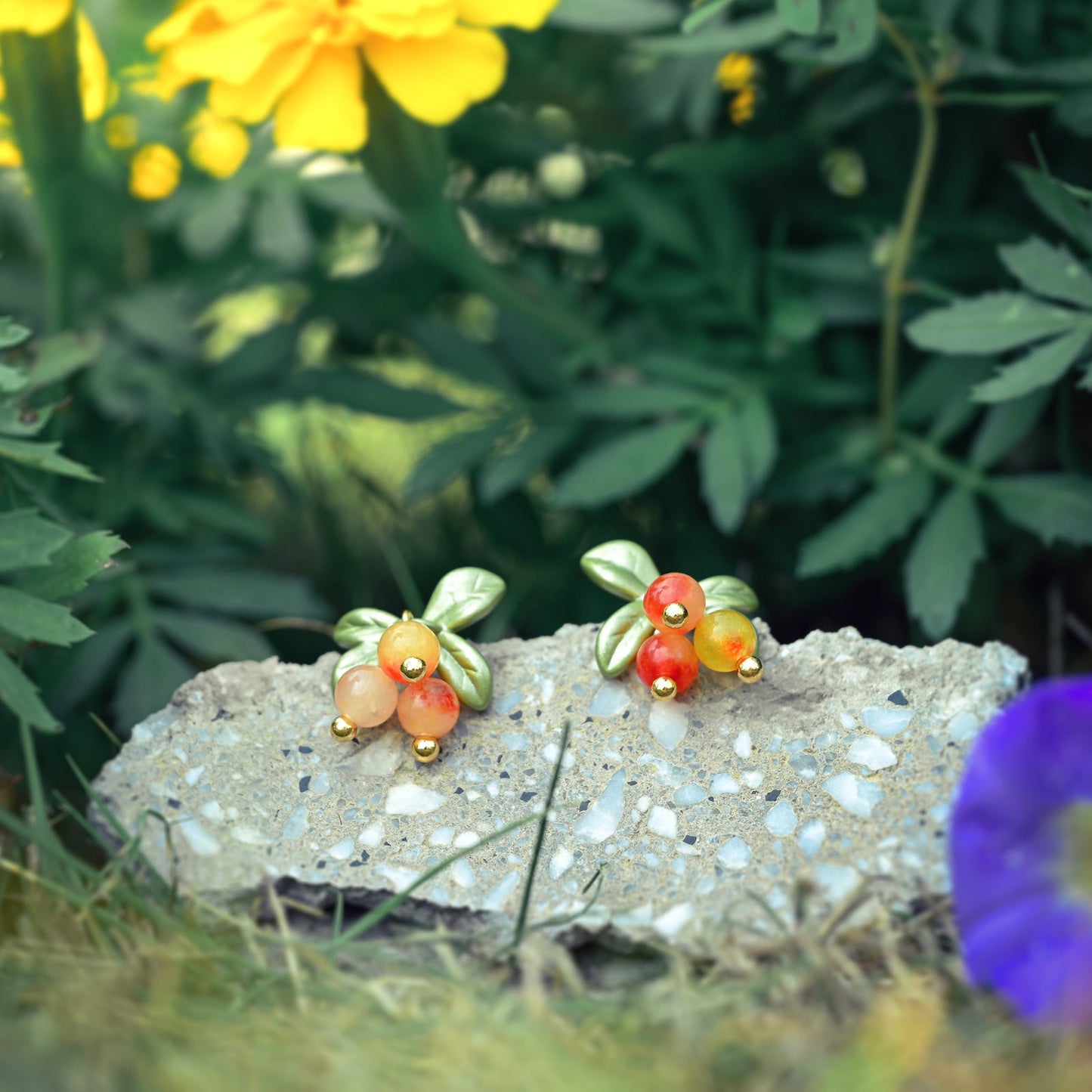 Orange Berry Earrings