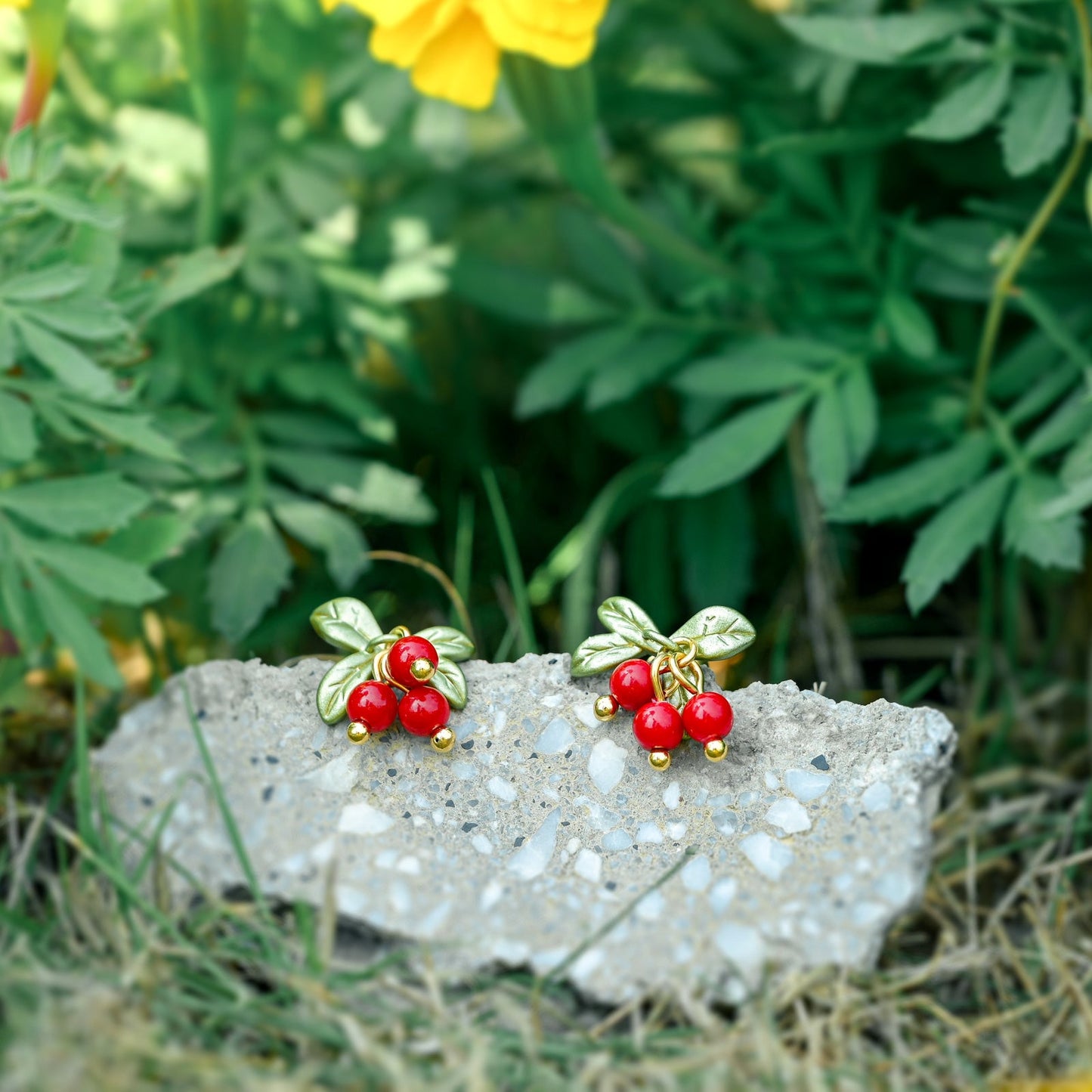 Cranberry Stud Earrings