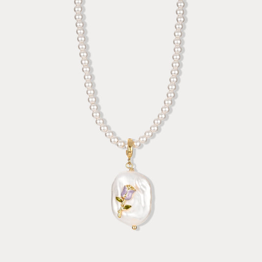 Pearl Rose Necklace