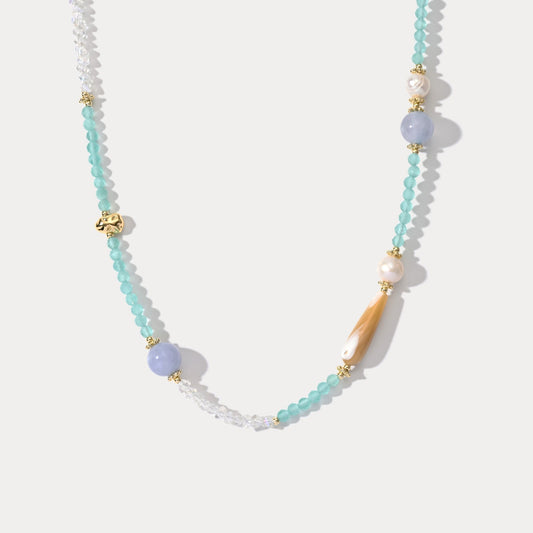 Peppermint Natural Stone Beaded Necklace