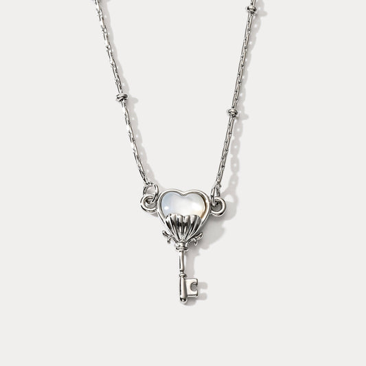 Key of the Heart Silver Necklace