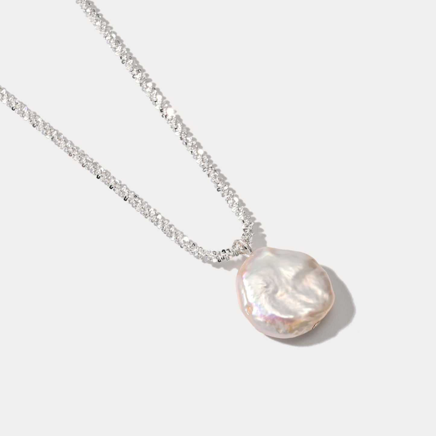 Silver Baroque Pearl Necklace