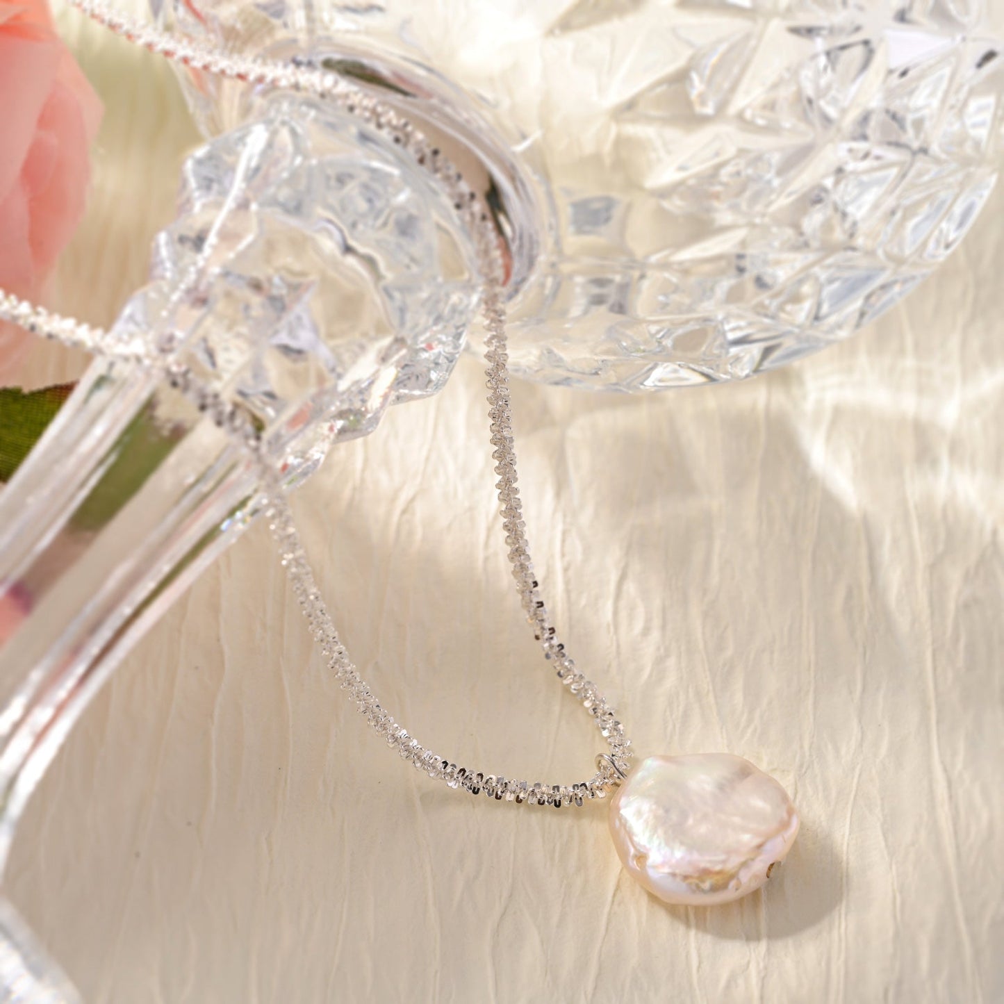 Silver Baroque Pearl Necklace