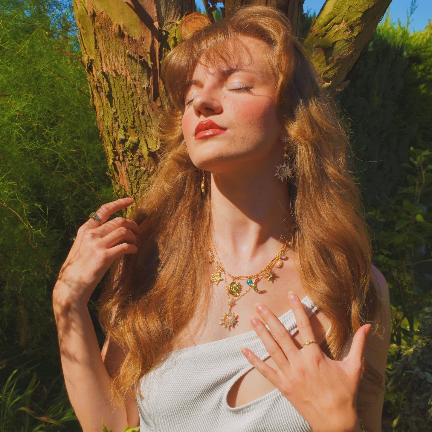 Moon Star Charm Necklace