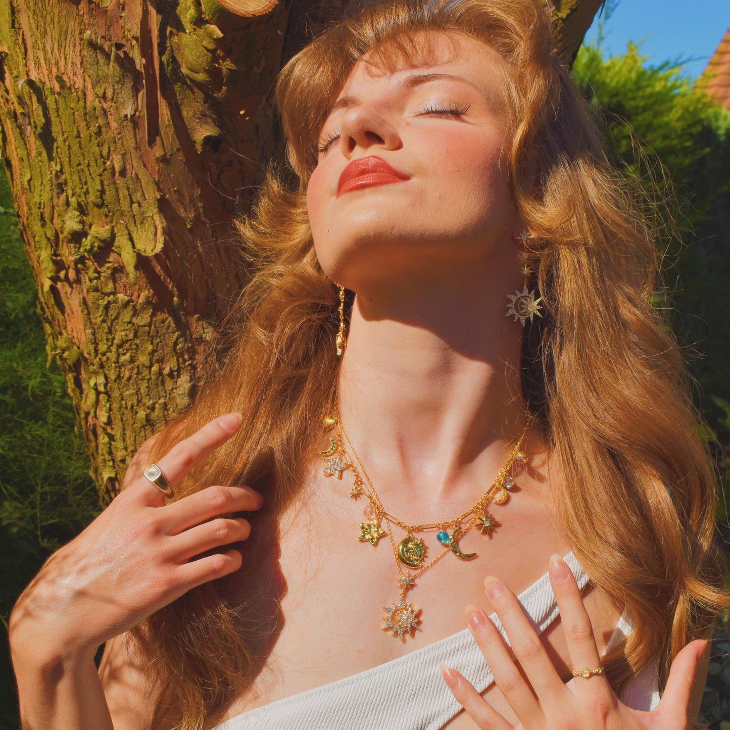 Moon Star Charm Necklace