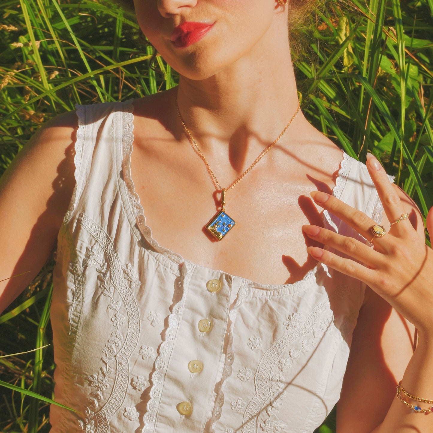 Starry Night Locket Necklace