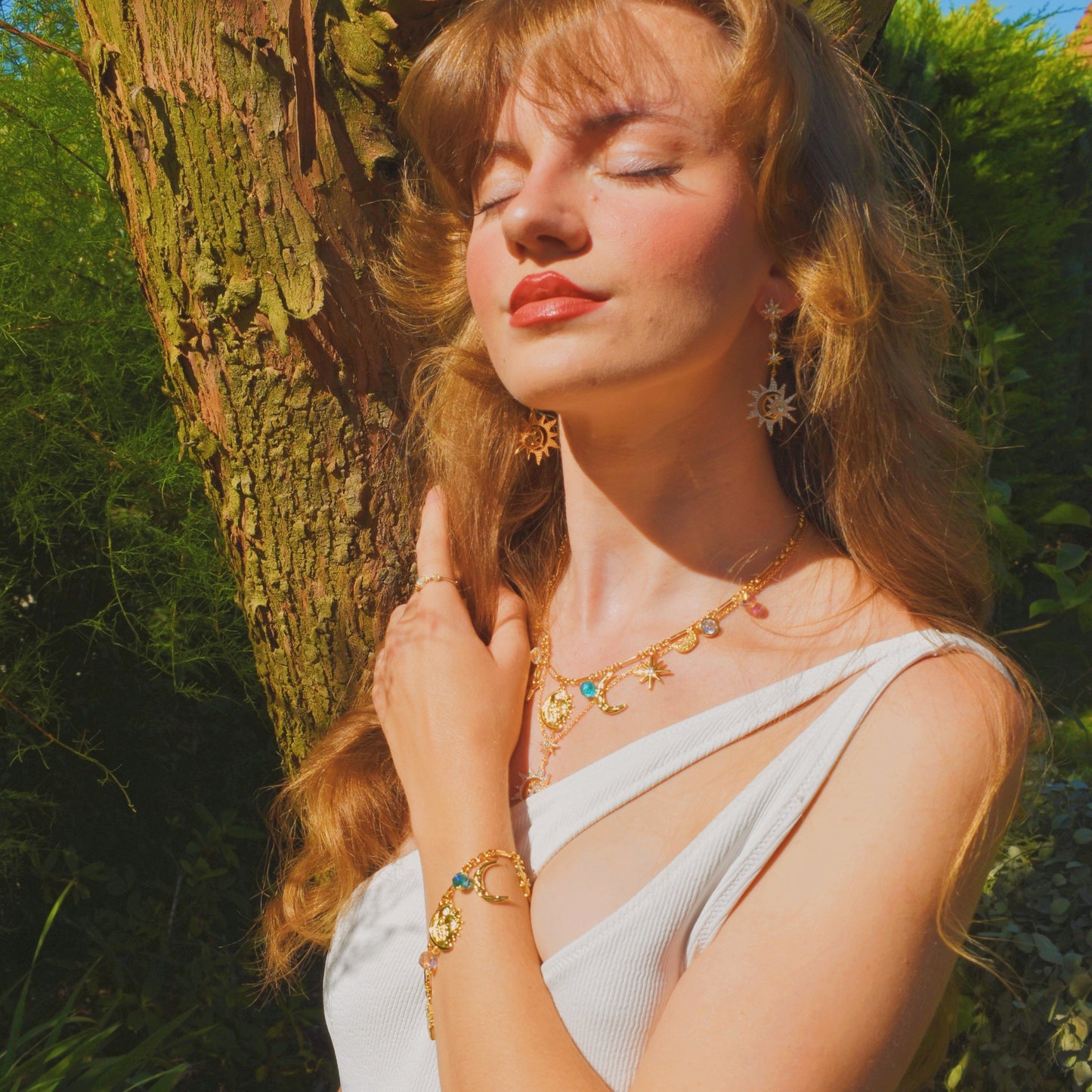 Moon Star Charm Necklace