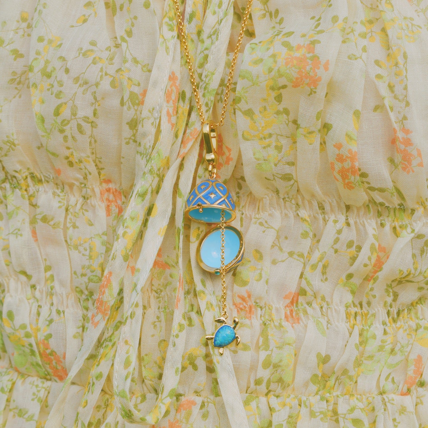 Turtle Egg Locket Necklace