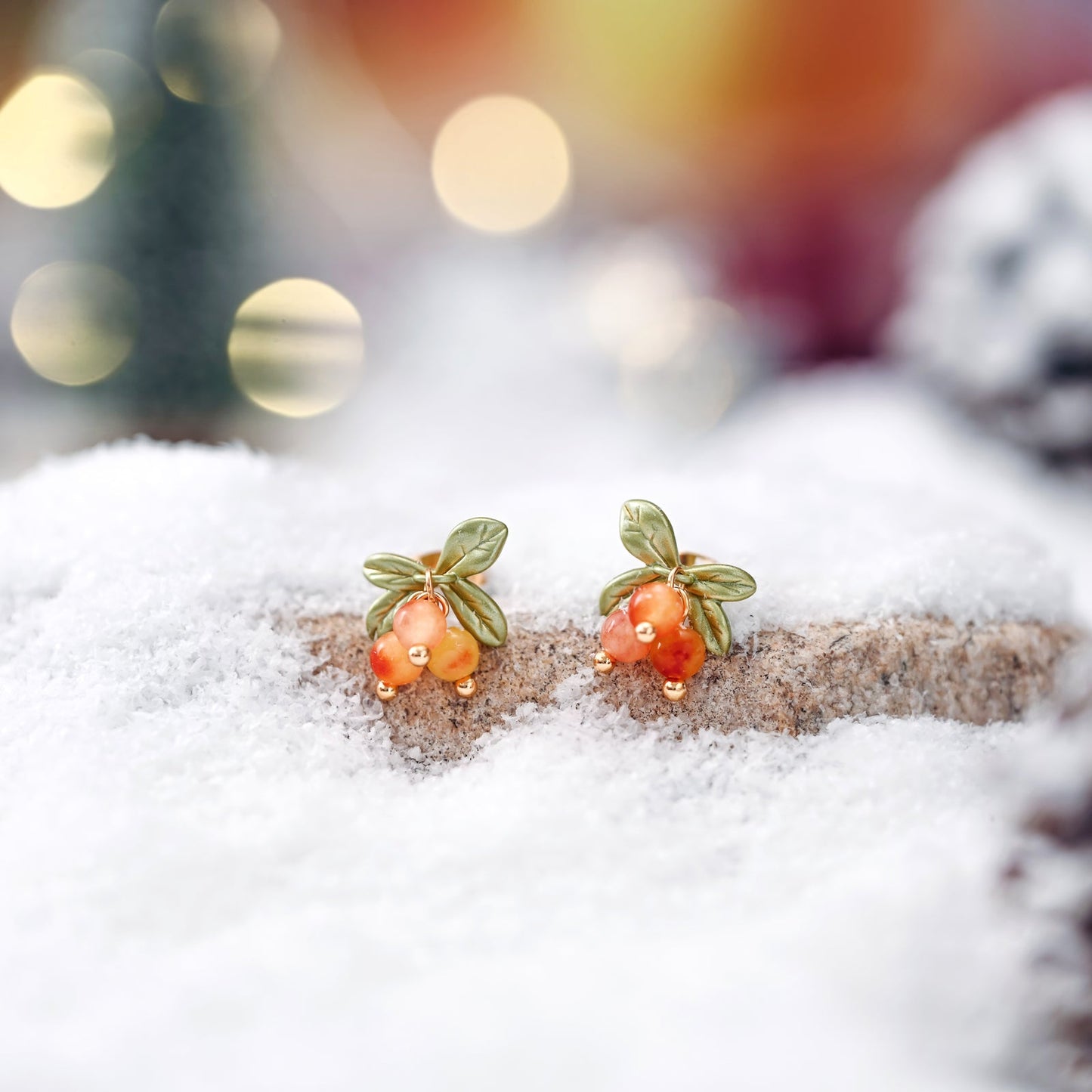 Orange Berry Earrings