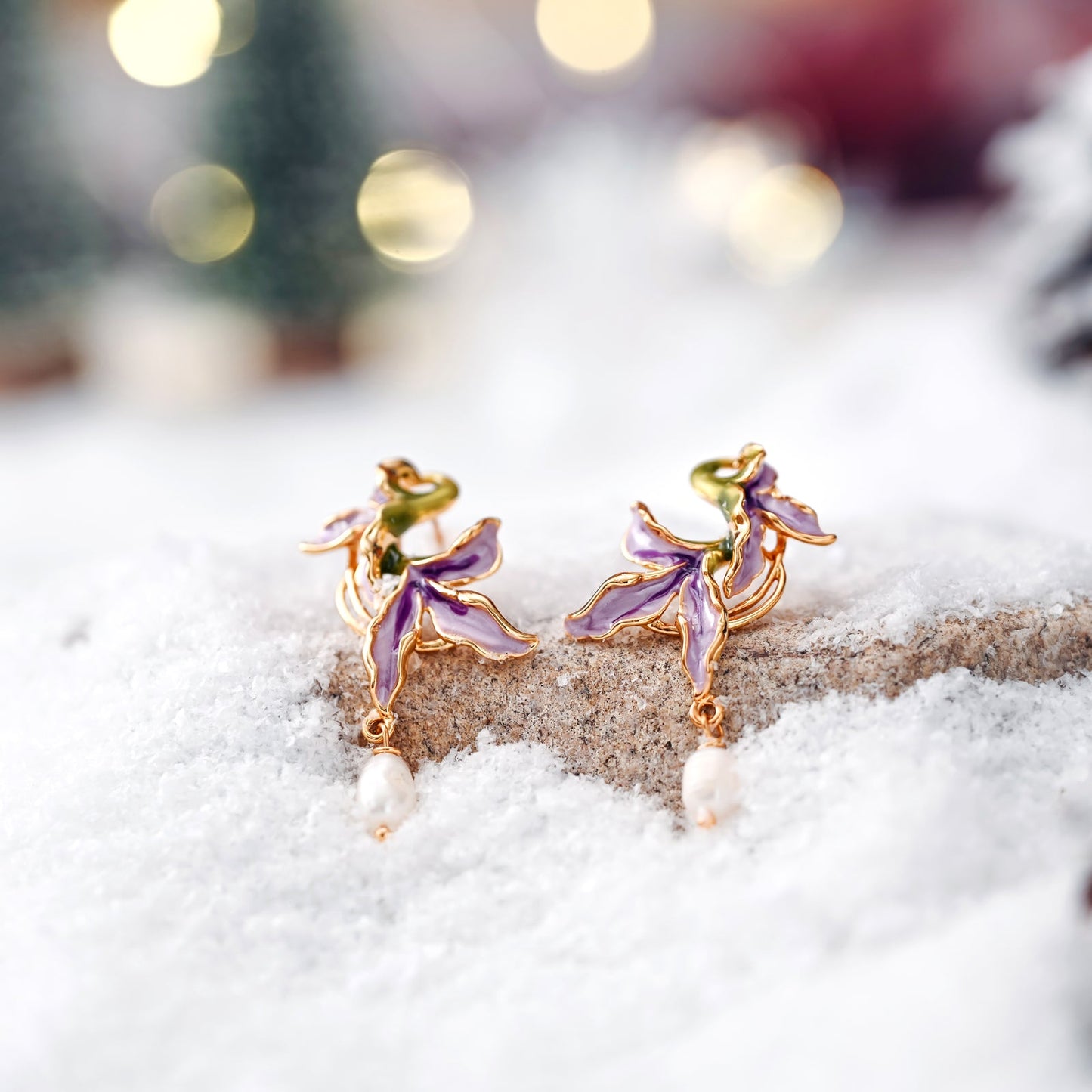 Iris Flower Earrings