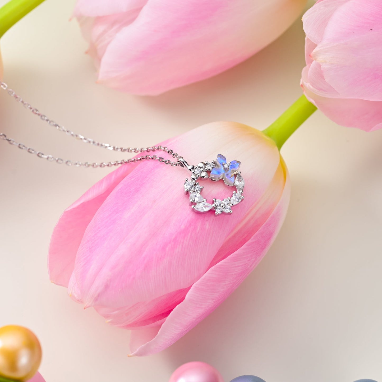 Flower Silver Necklace