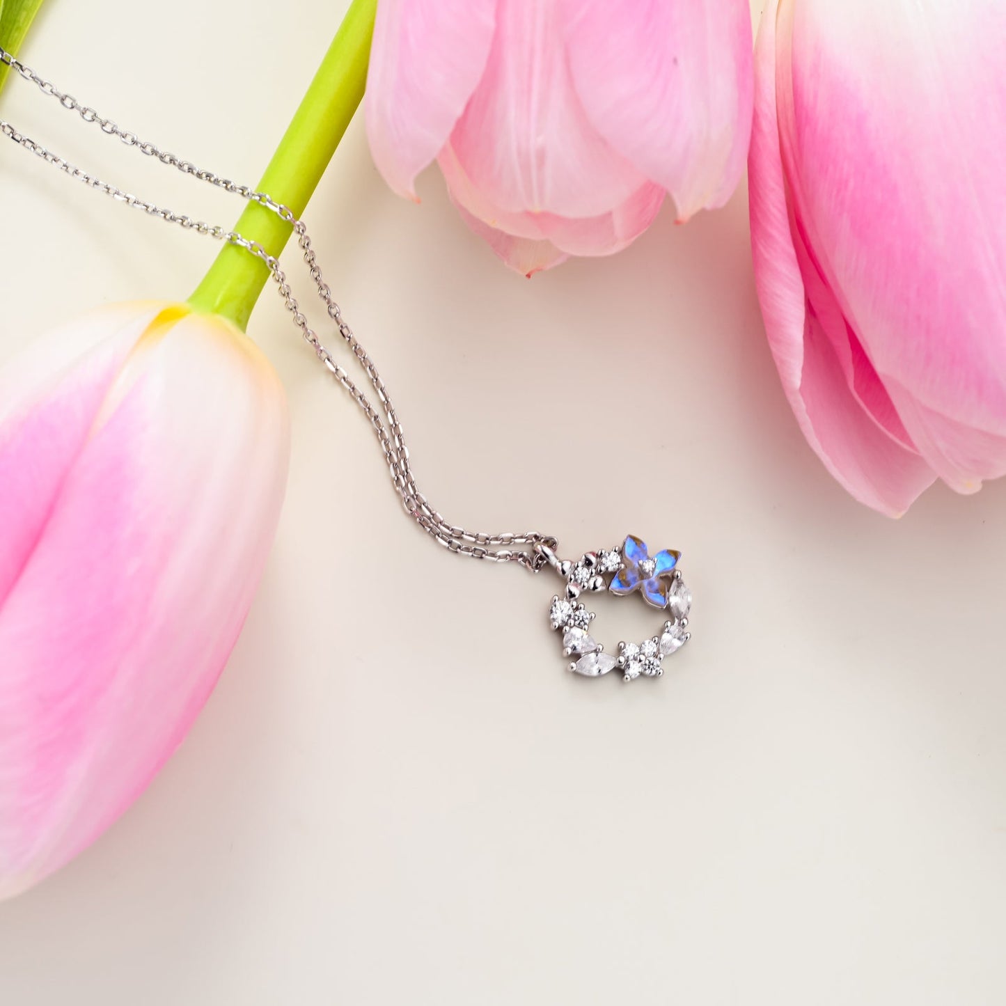 Flower Silver Necklace