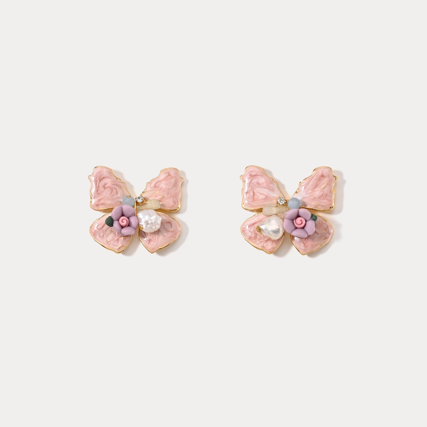 Pink Butterfly Earrings