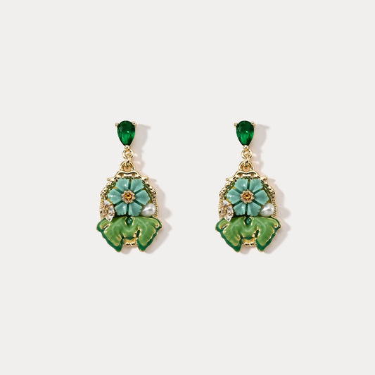 Tropical Flower Dangling Earrings